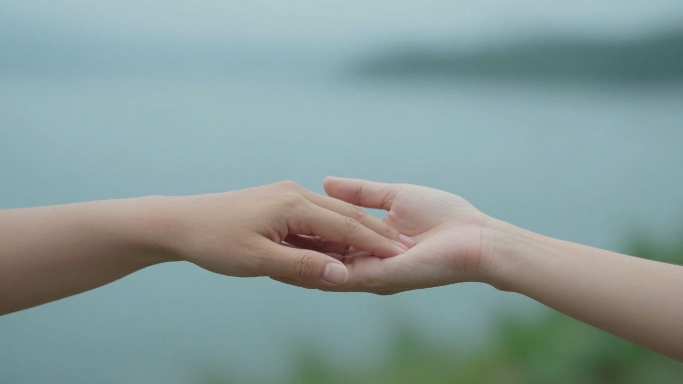 Mãos unidas em apoio e cuidado para a saúde mental.
